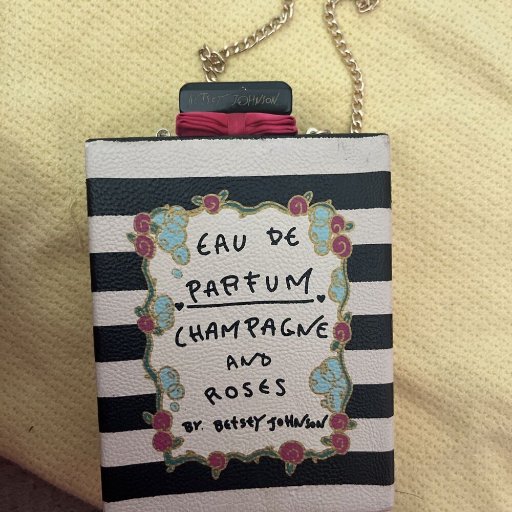 Betsey Johnson Champagne & Roses Perfume Bottle Purse Limited Edition - Picture 5 of 8